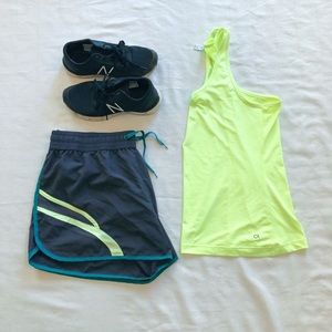 Bright yellow workout tank